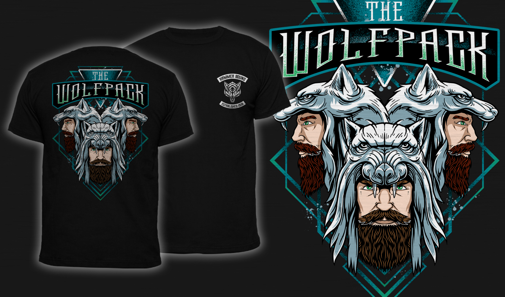 The Wolfpack - Men's T-Shirt Black